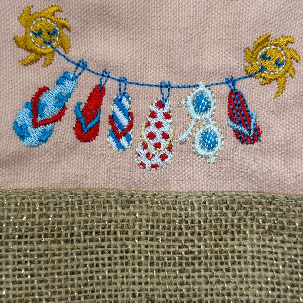 Embroidered Summer Tote Bag